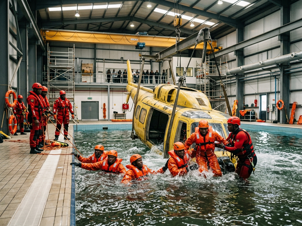 Treino HUET — Helicopter Underwater Escape Training