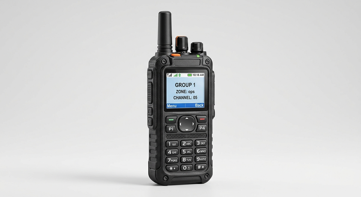 HP682 — Rádio DMR portátil premium com ecrã a cores e teclado completo
