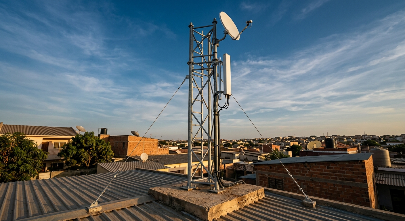 Torre de 6 metros instalada pela TVCabSat